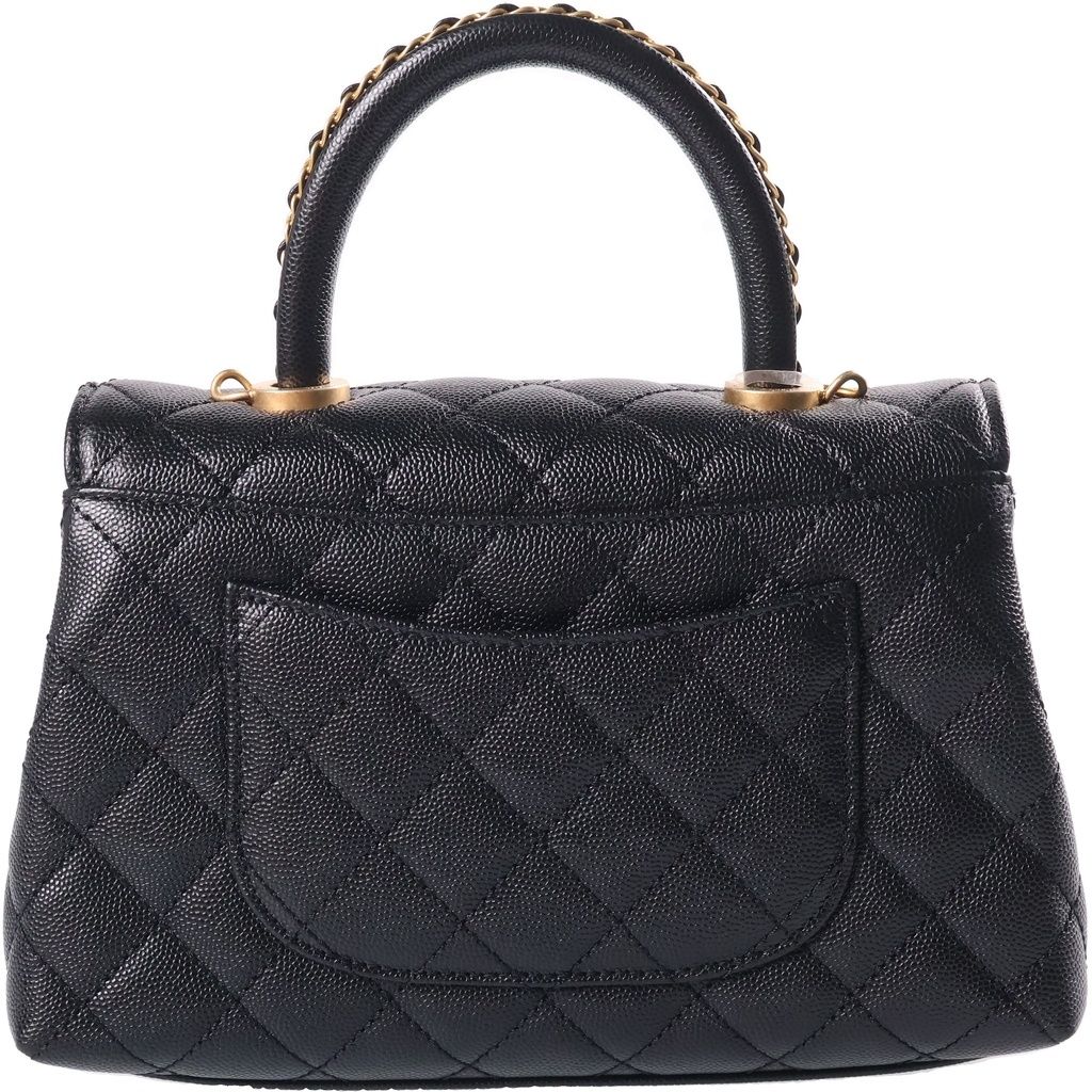 Chanel Coco Handle XS 2-Way Shoulder Bag Top Gold Caviar Leather Black — view 2