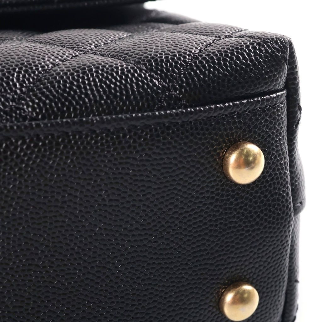 Chanel Coco Handle XS 2-Way Shoulder Bag Top Gold Caviar Leather Black — view 6
