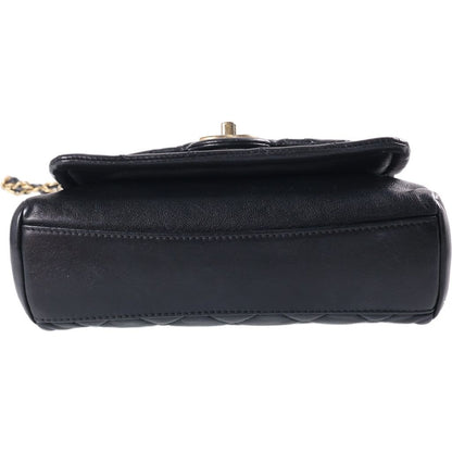 Chanel Quilted Chain Shoulder Bag Black Gold Lambskin — view 4
