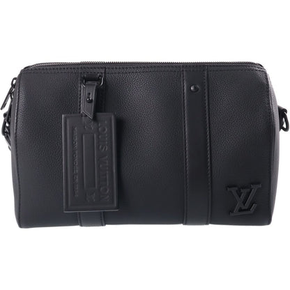 Louis Vuitton Aerogram City Keepall Shoulder Bag Black Calfskin