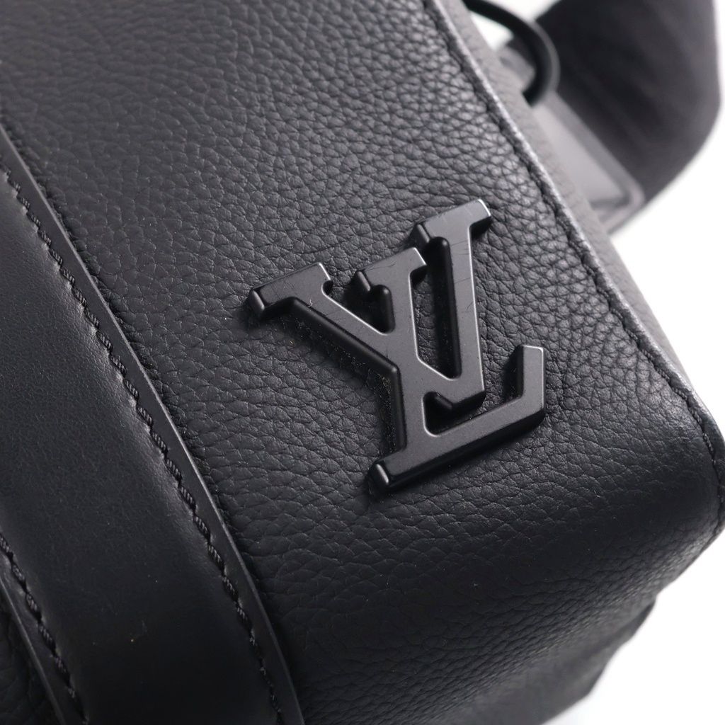 Louis Vuitton Aerogram City Keepall Shoulder Bag Black Calfskin — view 7