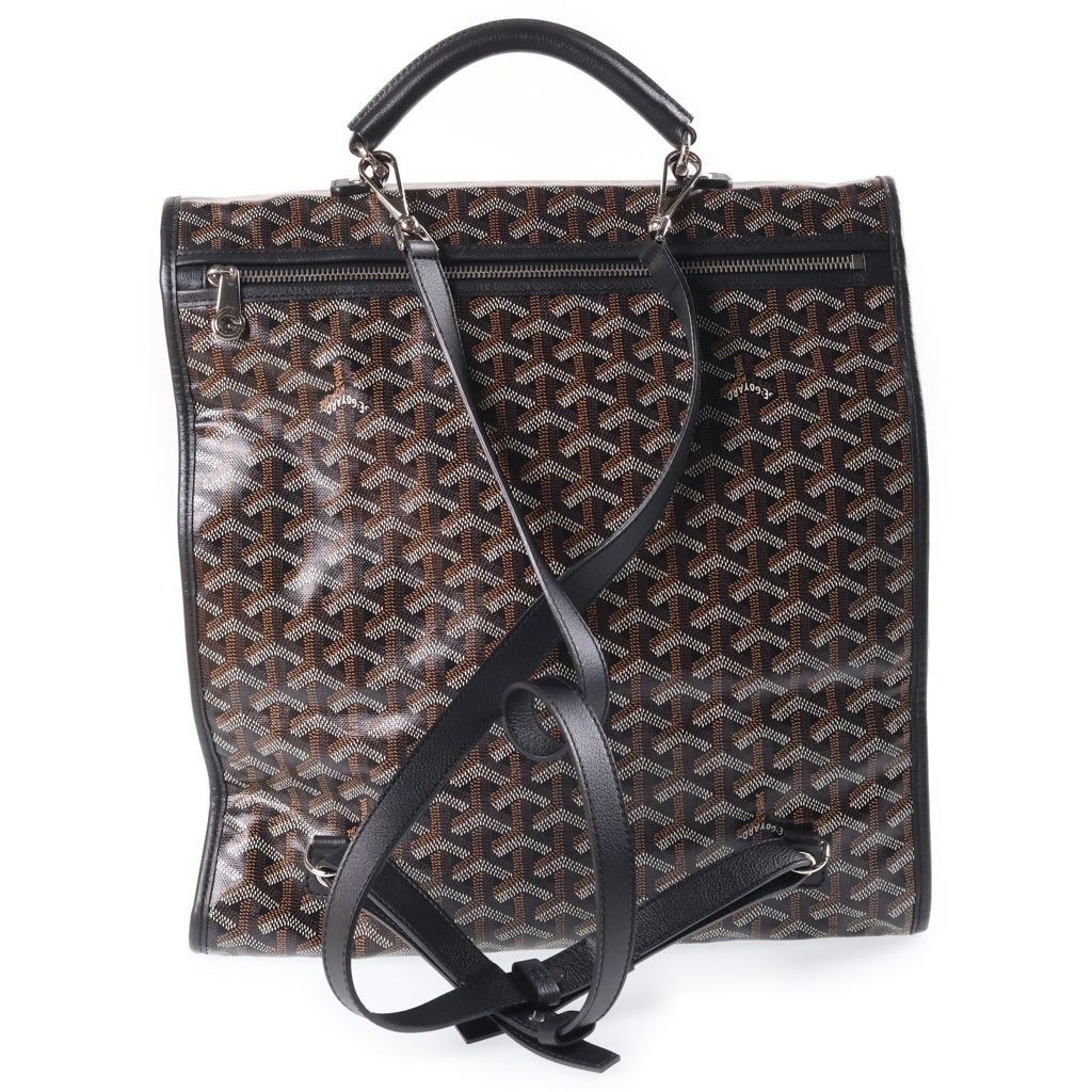 Goyard Saint Leger Backpack Leather Black Brown — view 2