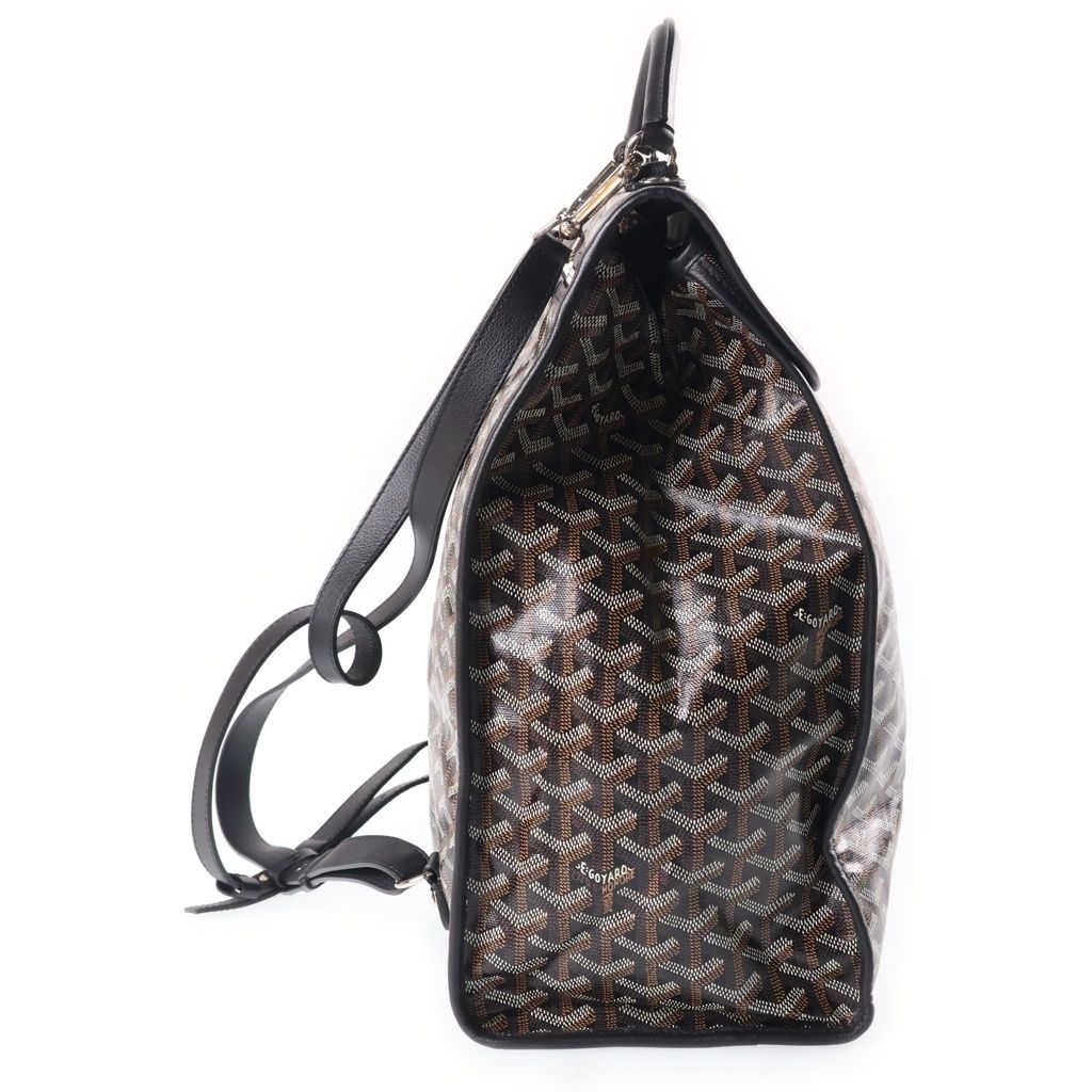 Goyard Saint Leger Backpack Leather Black Brown — view 3