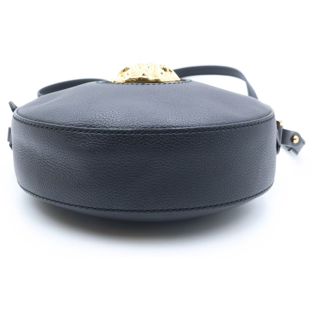 Versace la Medusa Round Cross Leather Black Shoulder Bag — view 4