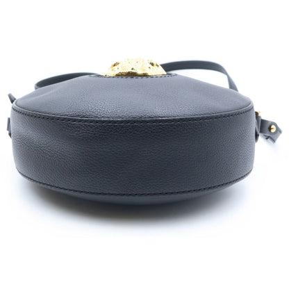 Versace la Medusa Round Cross Leather Black Shoulder Bag — view 4