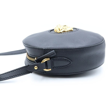 Versace la Medusa Round Cross Leather Black Shoulder Bag — view 3