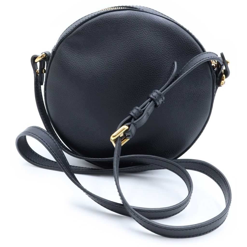 Versace la Medusa Round Cross Leather Black Shoulder Bag — view 2