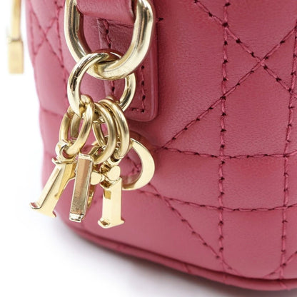 Dior Micro Vanity 2-Way Mini Shoulder Bag Pink Leather Gold — view 6