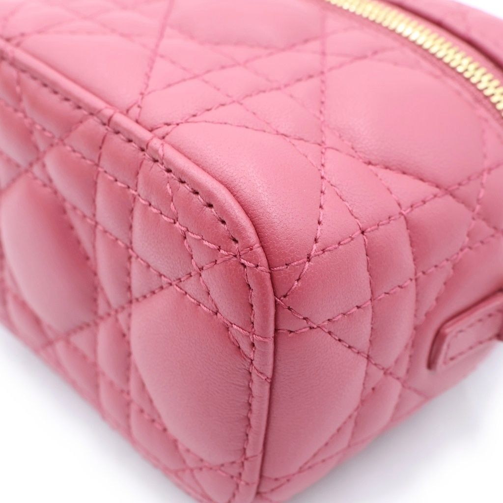 Dior Micro Vanity 2-Way Mini Shoulder Bag Pink Leather Gold — view 5