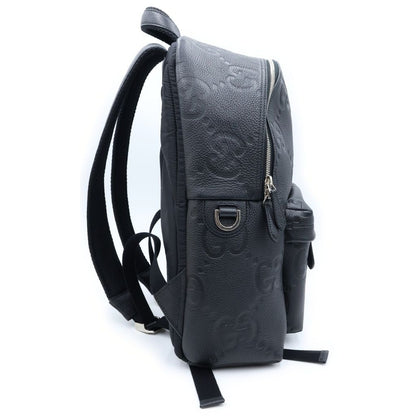 Gucci Jumbo GG Backpack Black Leather Silver — view 3
