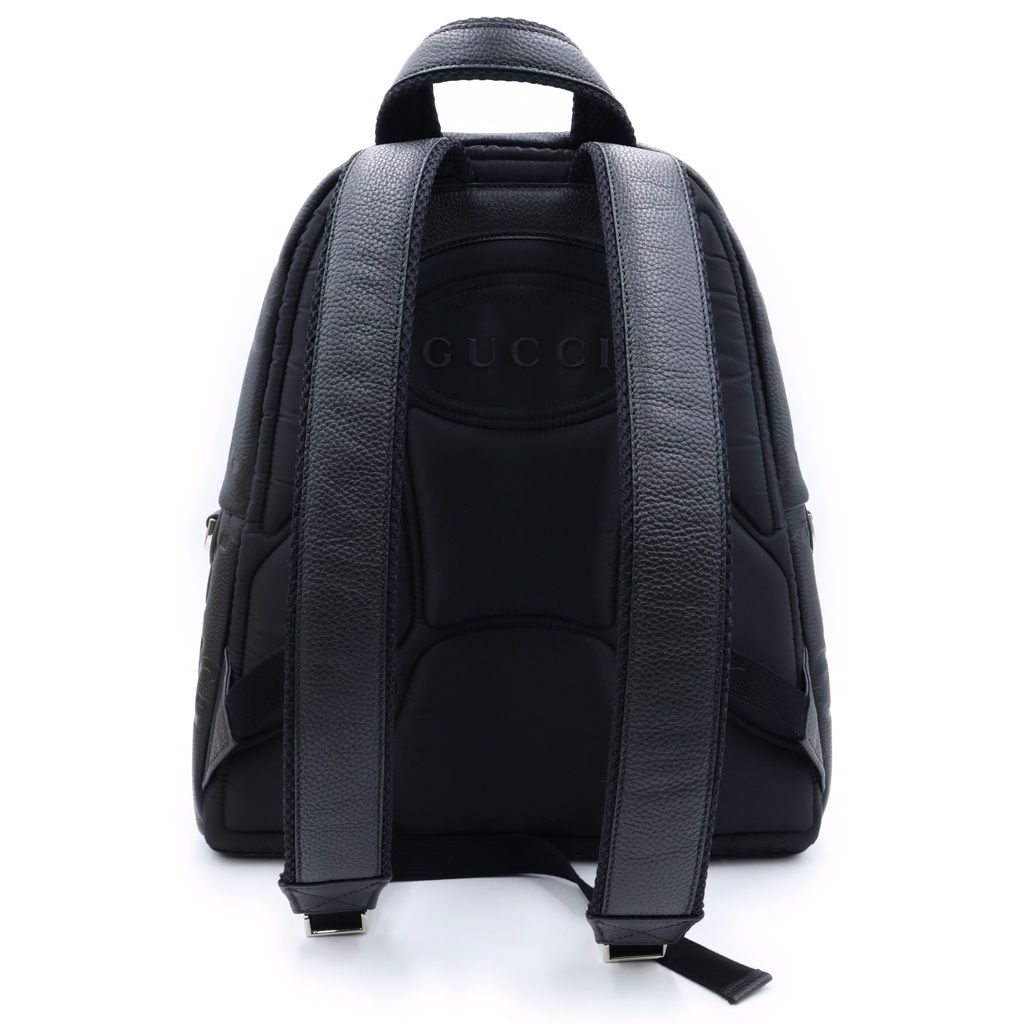 Gucci Jumbo GG Backpack Black Leather Silver — view 2