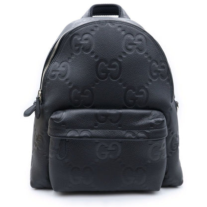 Gucci Jumbo GG Backpack Black Leather Silver