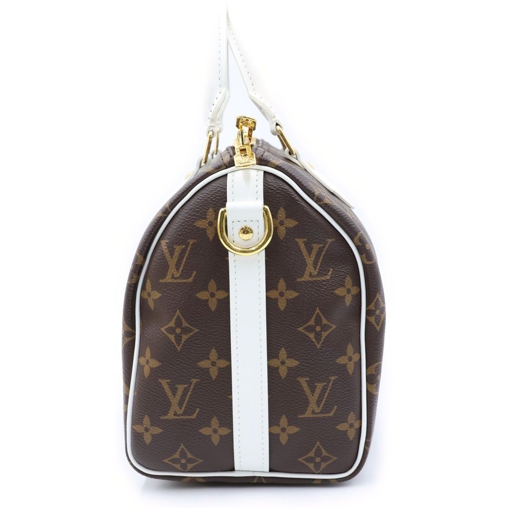 Louis Vuitton Monogram Speedy Bandouliere 25 Shoulder Bag Leather Brown White — view 3
