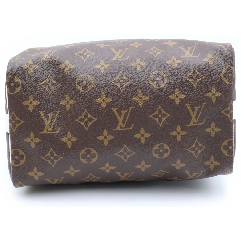 Louis Vuitton Monogram Speedy Bandouliere 25 Shoulder Bag Leather Brown White — view 4