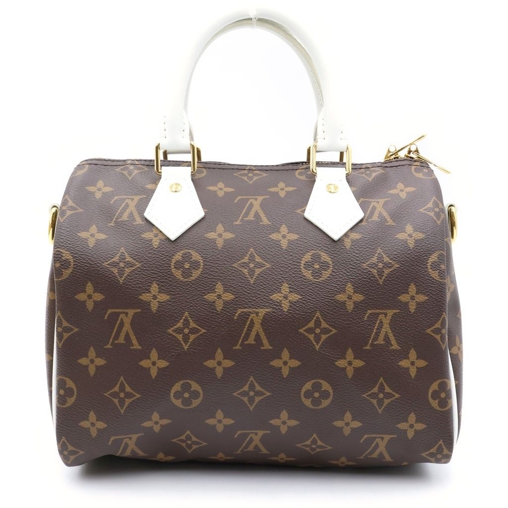 Louis Vuitton Monogram Speedy Bandouliere 25 Shoulder Bag Leather Brown White — view 2