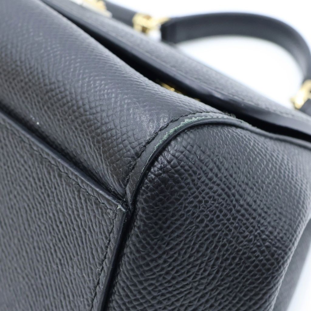 Dolce & Gabbana Sicily Handbag Mini Logo Plate Calfskin Black — view 5