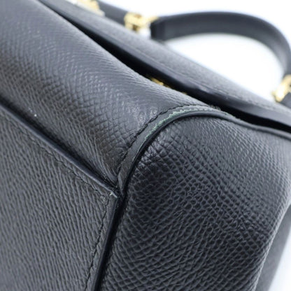 Dolce & Gabbana Sicily Handbag Mini Logo Plate Calfskin Black — view 5