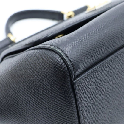 Dolce & Gabbana Sicily Handbag Mini Logo Plate Calfskin Black — view 6