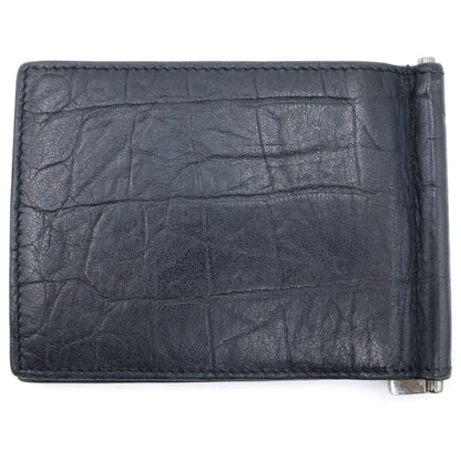 Saint Laurent Paris Front Logo Croco Card Case Black — view 2