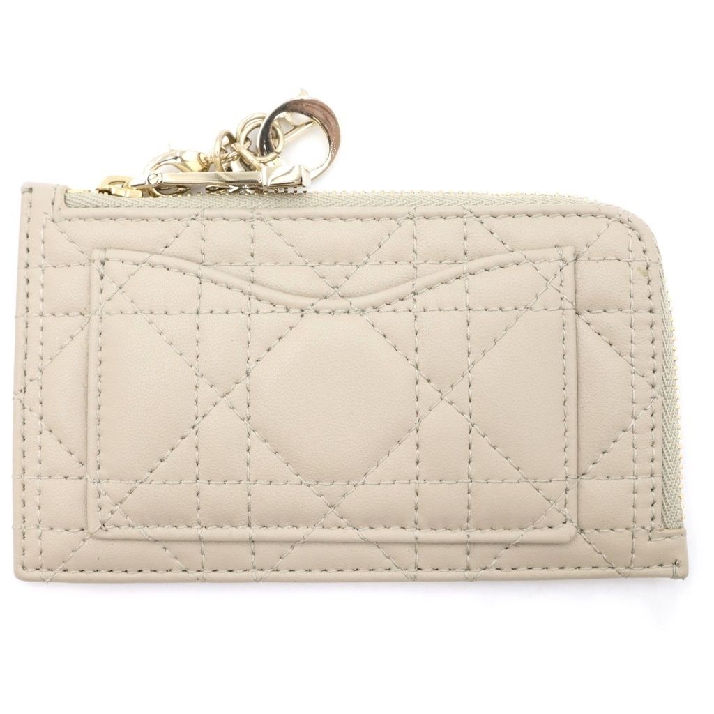 Dior Cannage Fragment Card Case Beige