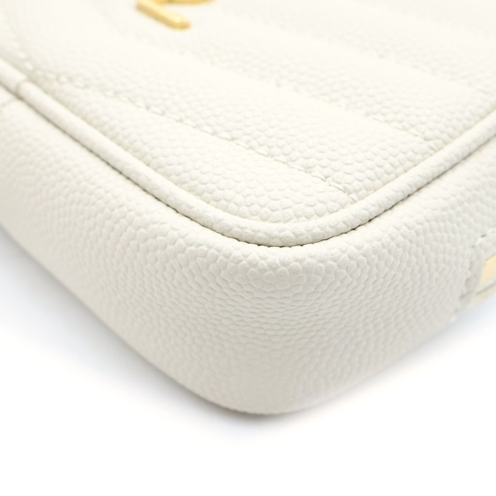Saint Laurent Baby Lou Plate Logo Chain Shoulder Bag White — view 5