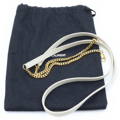Saint Laurent Baby Lou Plate Logo Chain Shoulder Bag White — view 8