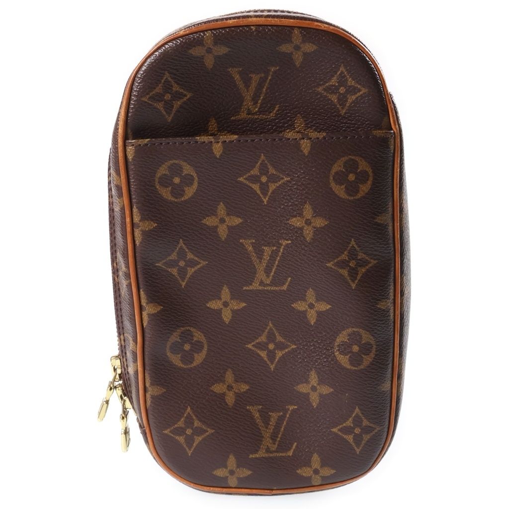Louis Vuitton Pochette Gange Monogram Leather Shoulder Bag Brown