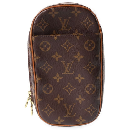 Louis Vuitton Pochette Gange Monogram Leather Shoulder Bag Brown