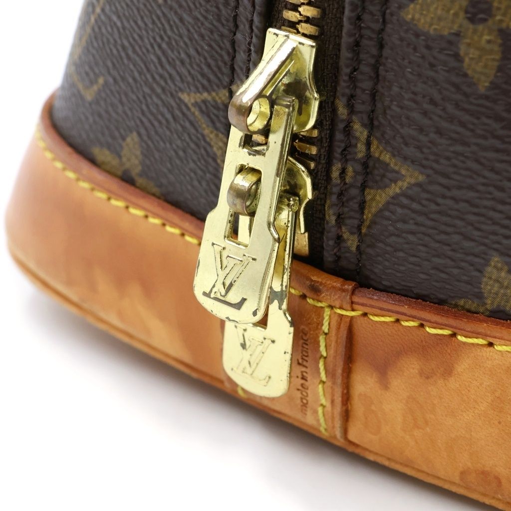 Louis Vuitton Monogram Alma PM Handbag Brown Leather Gold — view 7