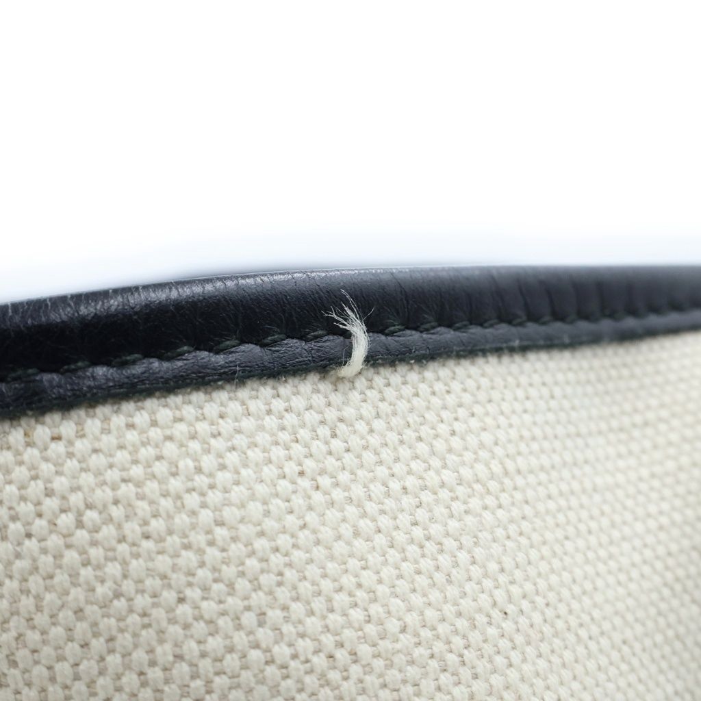 Balenciaga Navy Cabas S Canvas Leather Tote Black Ivory — view 7