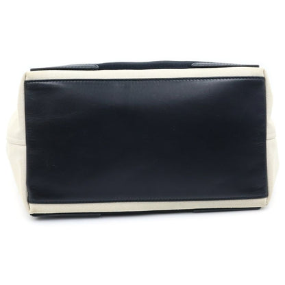 Balenciaga Navy Cabas S Canvas Leather Tote Black Ivory — view 4