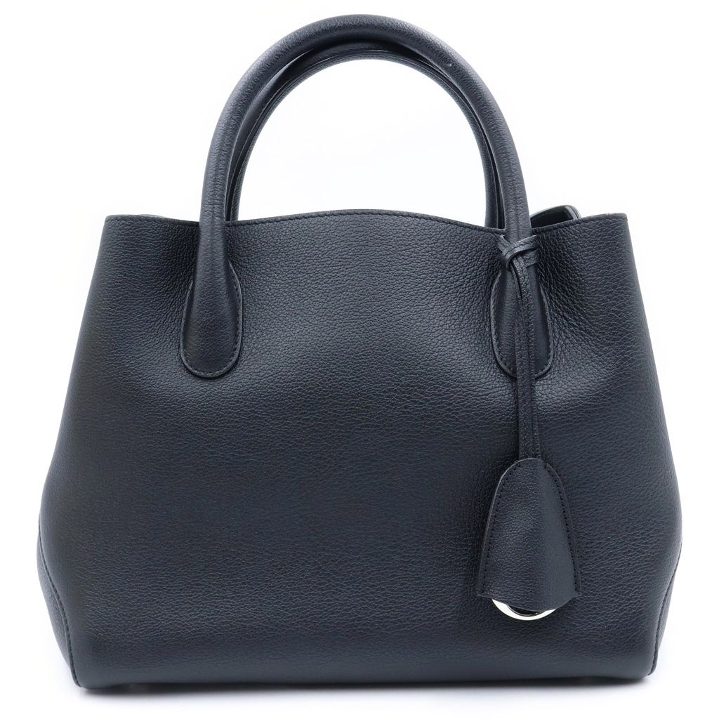 Dior Open Bar 2-Way Tote Black Leather Silver