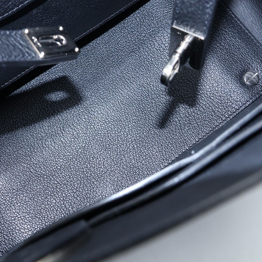 Dior Open Bar 2-Way Tote Black Leather Silver — view 8