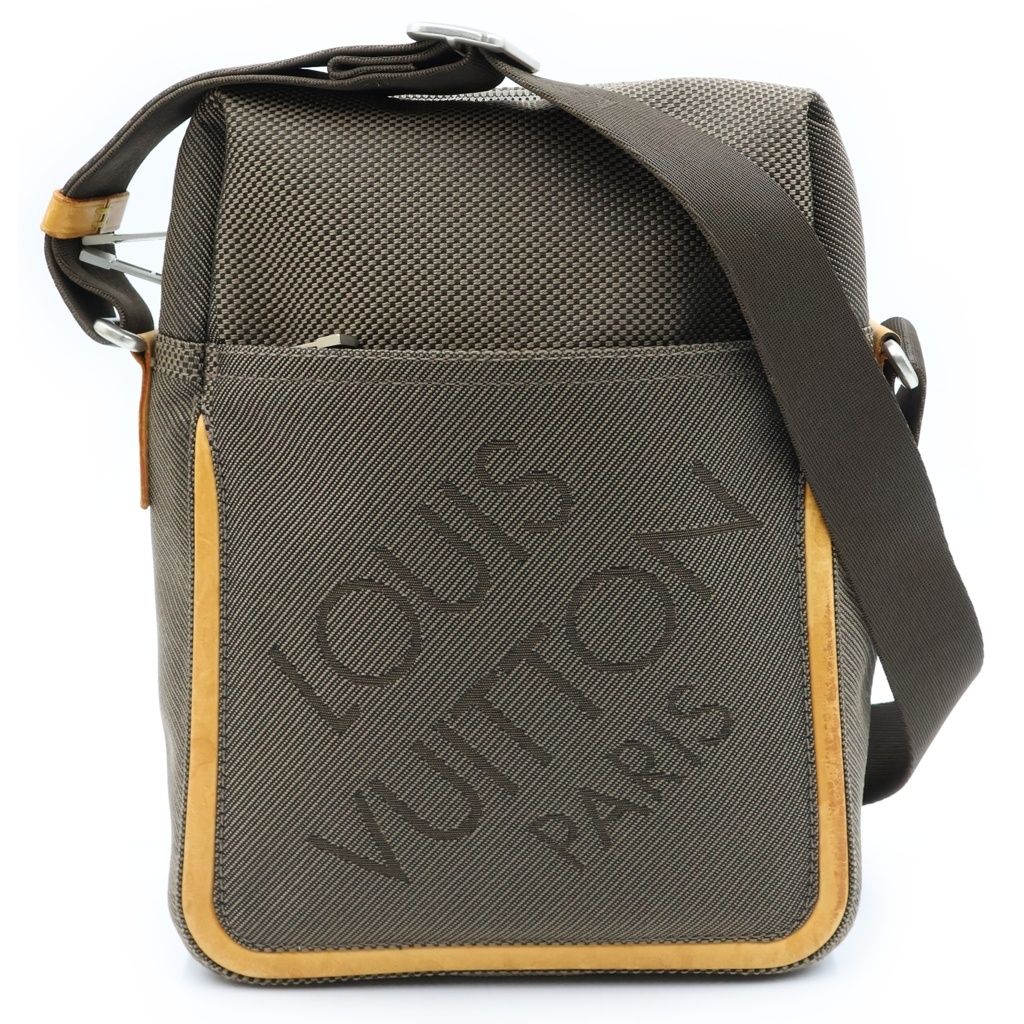 Louis Vuitton Damier Geant Citadin NM Canvas Leather Shoulder Bag Tail Brown