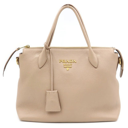 Prada Vitello Daino 2-Way Shoulder Bag Beige