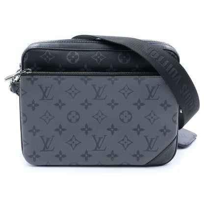 Louis Vuitton Monogram Eclipse Trio Messenger Shoulder Bag Leather Black Gray