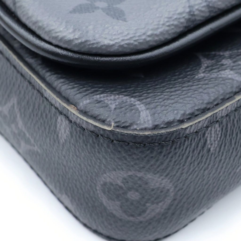 Louis Vuitton Monogram Eclipse Trio Messenger Shoulder Bag Leather Black Gray — view 6
