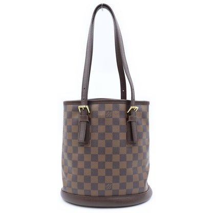 Louis Vuitton Damier Marais Handbag Brown Leather