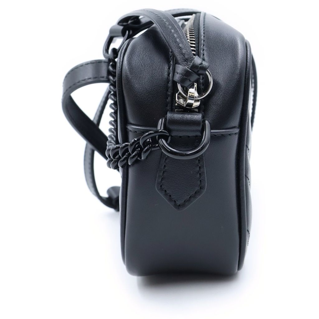 Gucci GG Marmont Mini Shoulder Bag Chain Leather Black — view 3