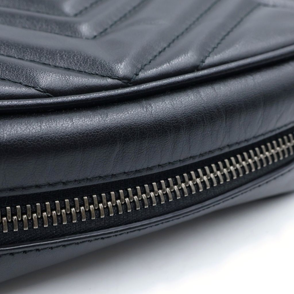 Gucci GG Marmont Mini Shoulder Bag Chain Leather Black — view 6