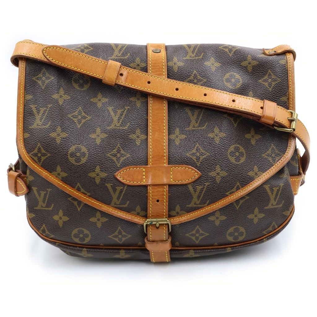 Louis Vuitton Monogram Saumur 30 Shoulder Bag Brown Leather
