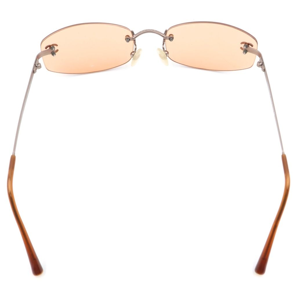 Chanel CC Logo Rimless Sunglasses Eyewear Model Orange — view 2