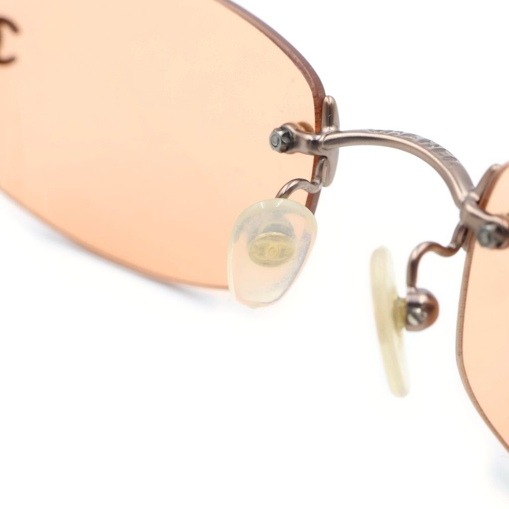 Chanel CC Logo Rimless Sunglasses Eyewear Model Orange — view 5