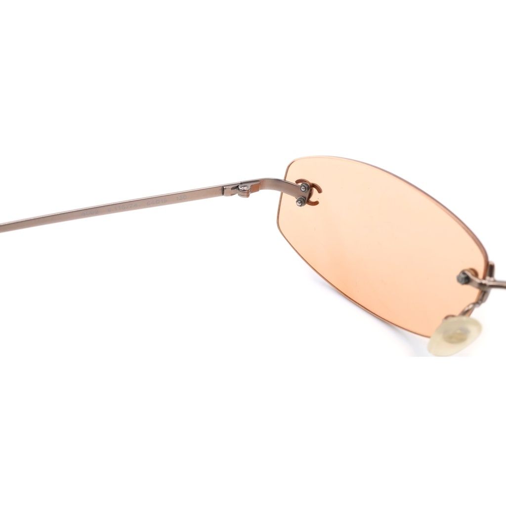 Chanel CC Logo Rimless Sunglasses Eyewear Model Orange — view 4