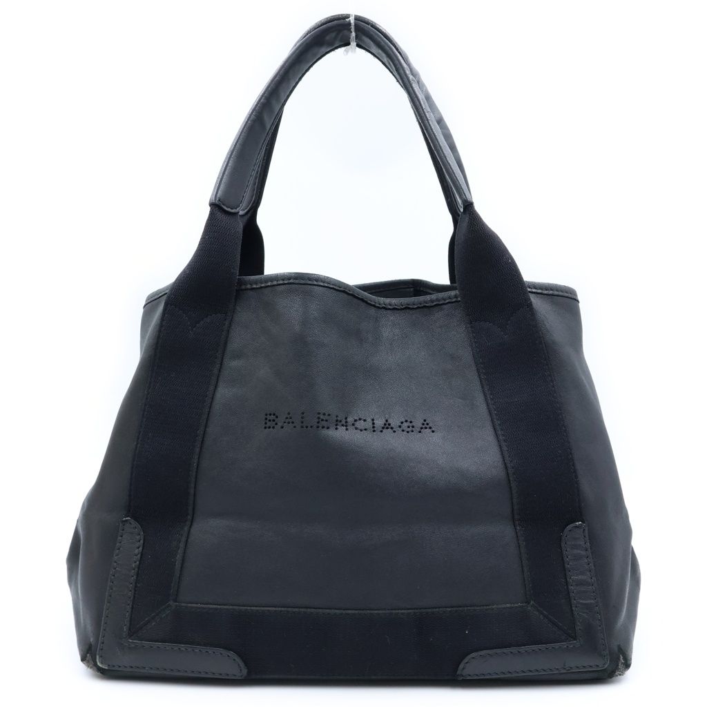 Balenciaga Navy Cabas S Leather Tote Black