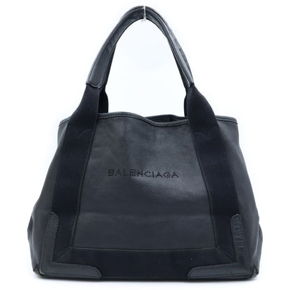 Balenciaga Navy Cabas S Leather Tote Black
