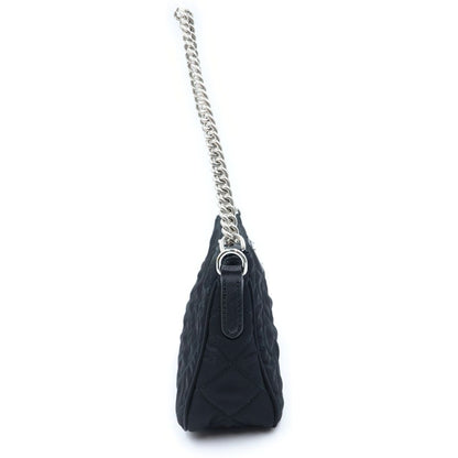 Prada Triangle Logo Tessuto Nylon 2-Way Quilted Chain Shoulder Bag Black — view 3