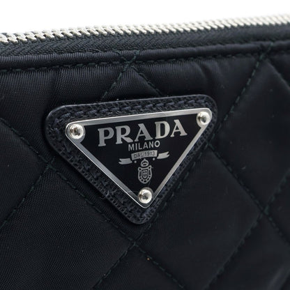 Prada Triangle Logo Tessuto Nylon 2-Way Quilted Chain Shoulder Bag Black — view 7