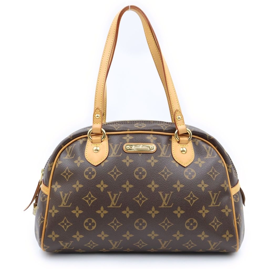 Louis Vuitton Monogram Montorgueil PM Leather Shoulder Bag Brown