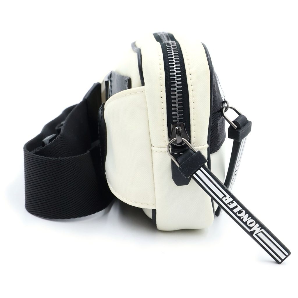 Moncler Waist Back Belt Bag Logo White Black — view 3
